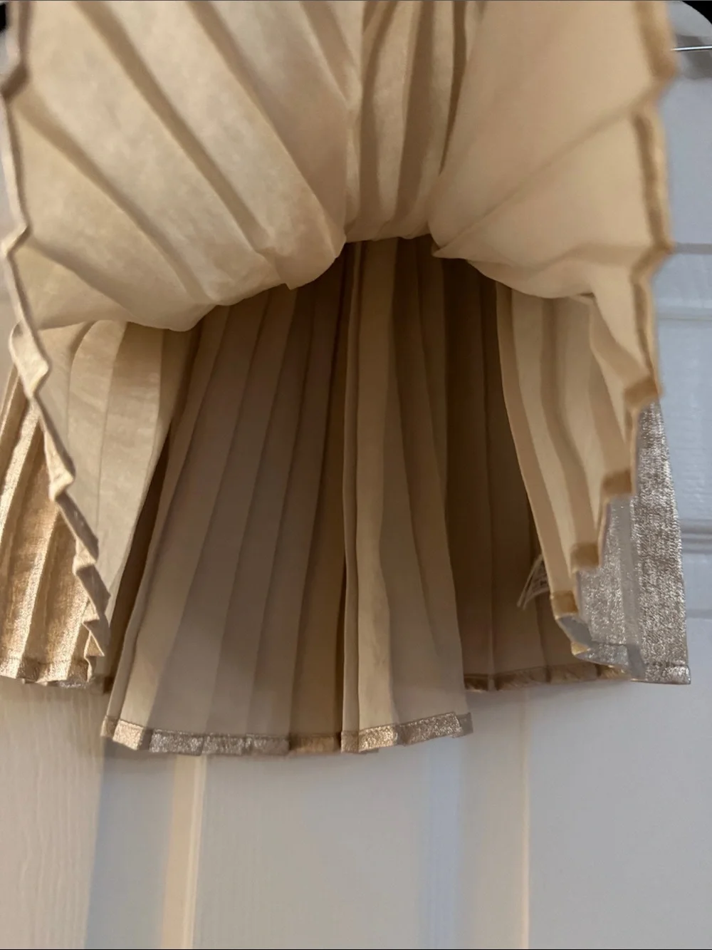 GAP Metallic Gold Pleated Skater Skirt